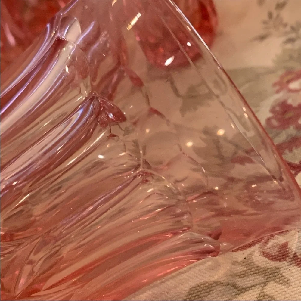 Noritake Pink Pressed Glass Tumblers - Set of 4